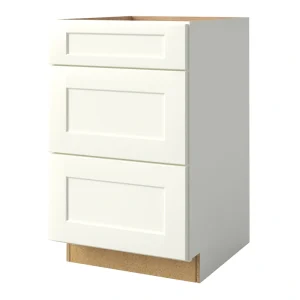 allen + roth Aveley 21-in W x 34.5-in H x 24-in D Linen 3-Drawer Base Fully Assembled Cabinet (Flat Panel Style)