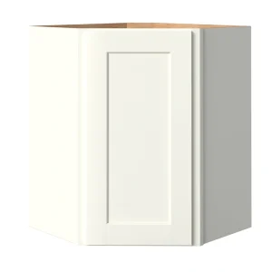 allen + roth Aveley 24-in W x 30.125-in H x 20-in D Linen Diagonal Corner Wall Fully Assembled Cabinet (Flat Panel Shaker Style)
