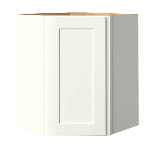 allen + roth Aveley 24-in W x 30.125-in H x 20-in D Linen Diagonal Corner Wall Fully Assembled Cabinet (Flat Panel Shaker Style)