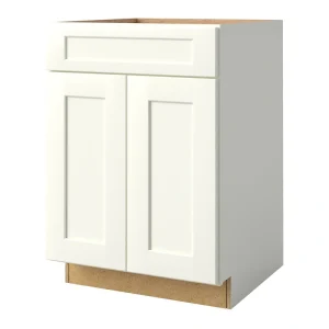 allen + roth Aveley 24-in W x 34.5-in H x 24-in D Linen 1-Drawer Base Fully Assembled Cabinet (Flat Panel Shaker Style) T726926769