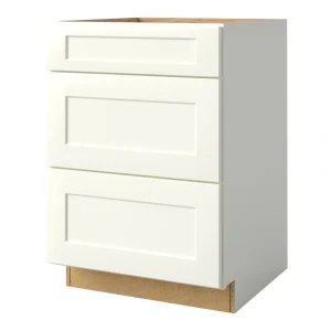 allen + roth Aveley 24-in W x 34.5-in H x 24-in D Linen 3-Drawer Base Fully Assembled Cabinet (Flat Panel Style)