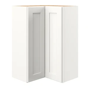 allen + roth Aveley 24-in W x 36.125-in H x 12-in D Linen Diagonal Corner Wall Fully Assembled Cabinet (Flat Panel Shaker Style)