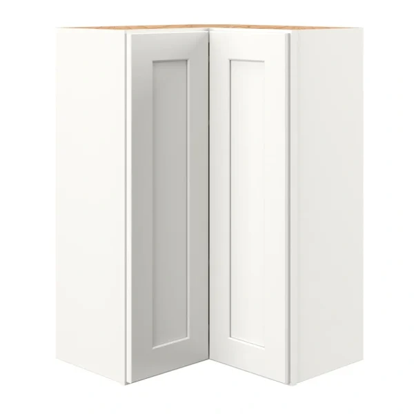 allen + roth Aveley 24-in W x 36.125-in H x 12-in D Linen Diagonal Corner Wall Fully Assembled Cabinet (Flat Panel Shaker Style)
