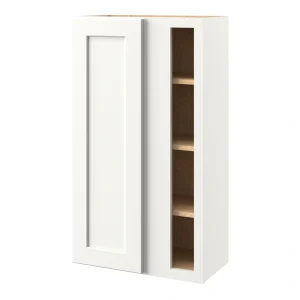 allen + roth Aveley 24-in W x 42.125-in H x 12-in D Linen Blind Corner Wall Fully Assembled Cabinet (Flat Panel Shaker Style)