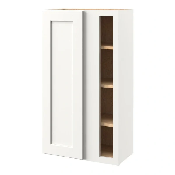 allen + roth Aveley 24-in W x 42.125-in H x 12-in D Linen Blind Corner Wall Fully Assembled Cabinet (Flat Panel Shaker Style)