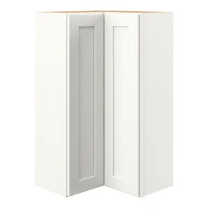 allen + roth Aveley 24-in W x 42.125-in H x 12-in D Linen Diagonal Corner Wall Fully Assembled Cabinet (Flat Panel Shaker Style)