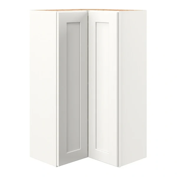 allen + roth Aveley 24-in W x 42.125-in H x 12-in D Linen Diagonal Corner Wall Fully Assembled Cabinet (Flat Panel Shaker Style)