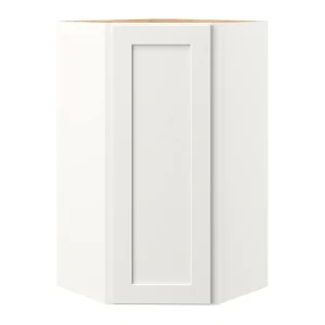 allen + roth Aveley 24-in W x 42.125-in H x 12-in D Linen Diagonal Corner Wall Fully Assembled Cabinet (Flat Panel Square Style)