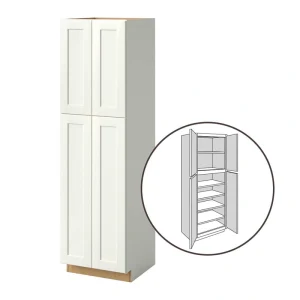 allen + roth Aveley 24-in W x 84-in H x 24-in D Linen Pantry Fully Assembled Cabinet (Flat Panel Shaker Door Style)