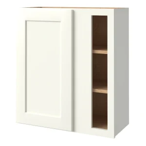 allen + roth Aveley 27-in W x 30.125-in H x 12-in D Linen Blind Corner Wall Fully Assembled Cabinet (Flat Panel Shaker Style)