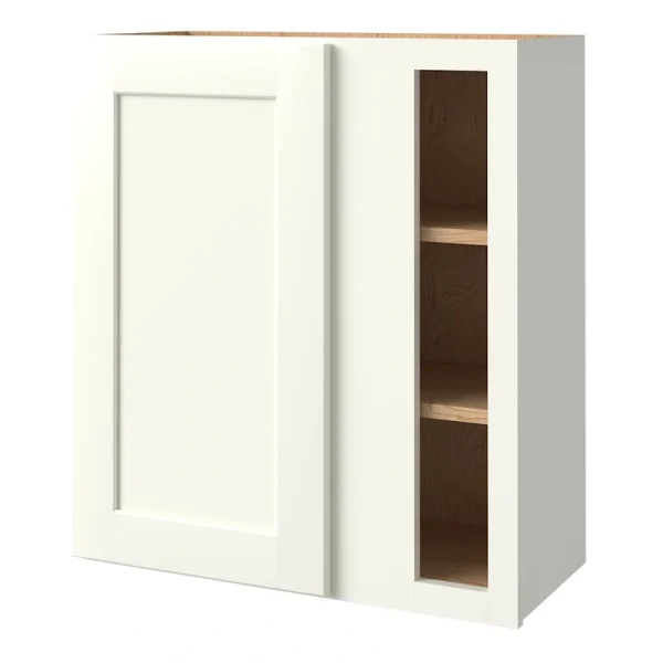 allen + roth Aveley 27-in W x 30.125-in H x 12-in D Linen Blind Corner Wall Fully Assembled Cabinet (Flat Panel Shaker Style)