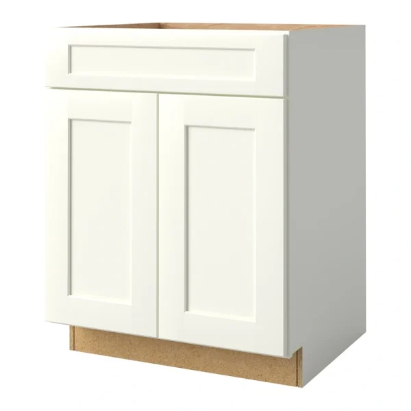 allen + roth Aveley 27-in W x 34.5-in H x 24-in D Linen Sink Base Fully Assembled Cabinet (Flat Panel Shaker Style)