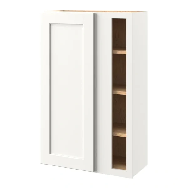 allen + roth Aveley 27-in W x 39.125-in H x 12-in D Linen Blind Corner Wall Fully Assembled Cabinet (Flat Panel Shaker Style)
