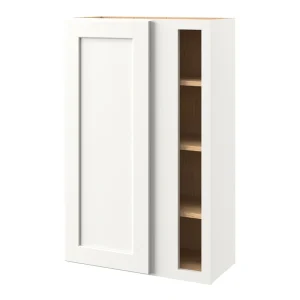 allen + roth Aveley 27-in W x 42.125-in H x 12-in D Linen Blind Corner Wall Fully Assembled Cabinet (Flat Panel Shaker Style)
