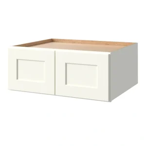 allen + roth Aveley 30-in W x 12.125-in H x 24-in D Linen Wall Fully Assembled Cabinet (Flat Panel Shaker Door Style)