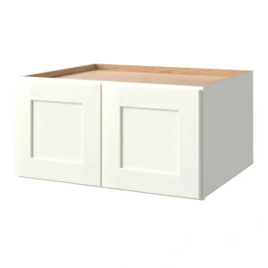 allen + roth Aveley 30-in W x 15.125-in H x 24-in D Linen Wall Fully Assembled Cabinet (Flat Panel Shaker Door Style)