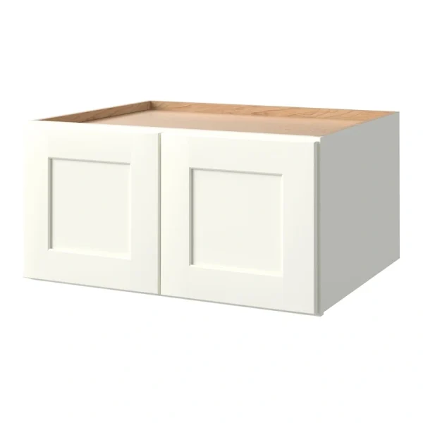 allen + roth Aveley 30-in W x 15.125-in H x 24-in D Linen Wall Fully Assembled Cabinet (Flat Panel Shaker Door Style)