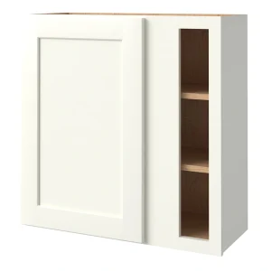 allen + roth Aveley 30-in W x 30.125-in H x 12-in D Linen Blind Corner Wall Fully Assembled Cabinet (Flat Panel Shaker Style)