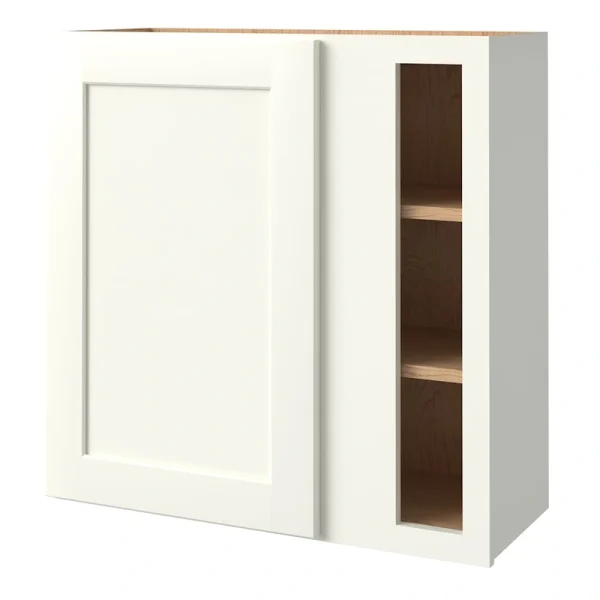 allen + roth Aveley 30-in W x 30.125-in H x 12-in D Linen Blind Corner Wall Fully Assembled Cabinet (Flat Panel Shaker Style)