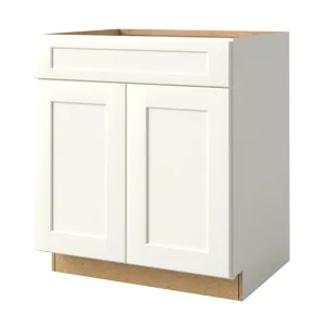 allen + roth Aveley 30-in W x 34.5-in H x 24-in D Linen 1-Drawer Base Fully Assembled Cabinet (Flat Panel Shaker Style)