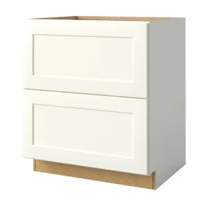allen + roth Aveley 30-in W x 34.5-in H x 24-in D Linen 2-Drawer Base Fully Assembled Cabinet (Flat Panel Style)