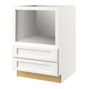 allen + roth Aveley 30-in W x 34.5-in H x 24-in D Linen 2-Drawers Microwave Base Fully Assembled Cabinet (Flat Panel Style)