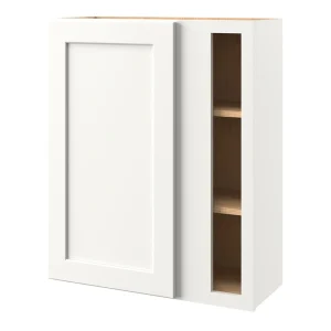 allen + roth Aveley 30-in W x 36.125-in H x 12-in D Linen Blind Corner Wall Fully Assembled Cabinet (Flat Panel Square Style)