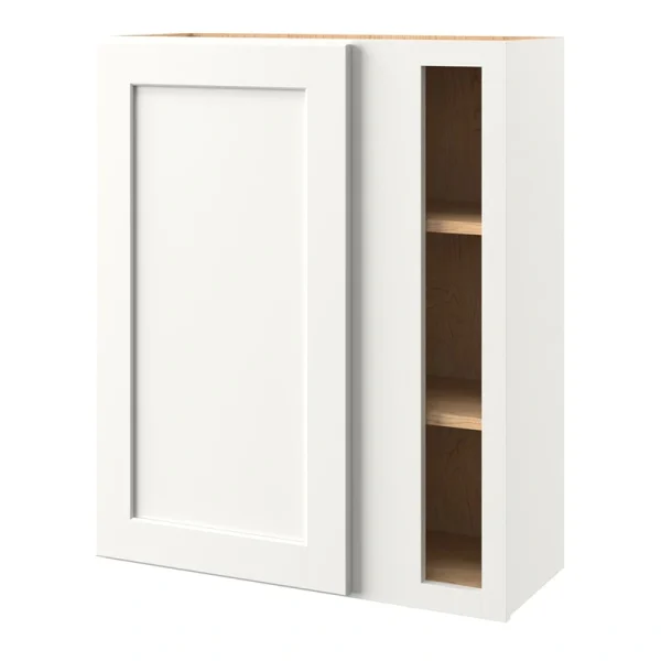 allen + roth Aveley 30-in W x 36.125-in H x 12-in D Linen Blind Corner Wall Fully Assembled Cabinet (Flat Panel Square Style)