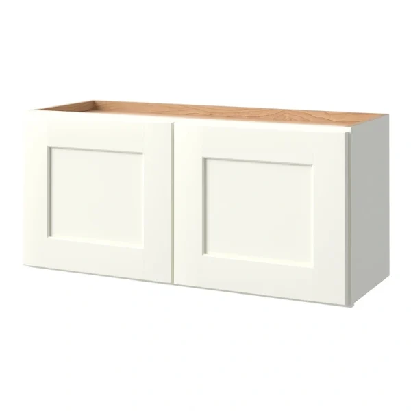 allen + roth Aveley 33-in W x 15.125-in H x 12-in D Linen Wall Fully Assembled Cabinet (Flat Panel Shaker Door Style)