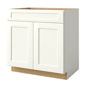allen + roth Aveley 33-in W x 34.5-in H x 24-in D Linen 1-Drawer Base Fully Assembled Cabinet (Flat Panel Shaker Style)