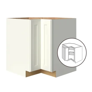 allen + roth Aveley 33-in W x 34.5-in H x 24-in D Linen Diagonal Corner Base Fully Assembled Cabinet (Flat Panel Shaker Style) T726926714