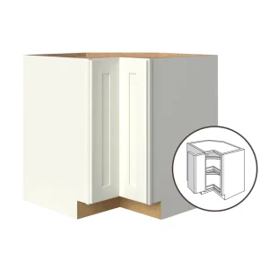 allen + roth Aveley 33-in W x 34.5-in H x 24-in D Linen Lazy Susan Corner Base Fully Assembled Cabinet (Flat Panel Shaker Style) T726926718