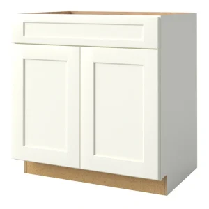 allen + roth Aveley 33-in W x 34.5-in H x 24-in D Linen Sink Base Fully Assembled Cabinet (Flat Panel Shaker Style)