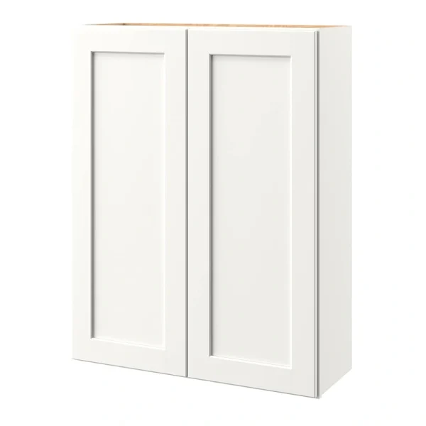 allen + roth Aveley 33-in W x 39.125-in H x 12-in D Linen Wall Fully Assembled Cabinet (Flat Panel Shaker Door Style)
