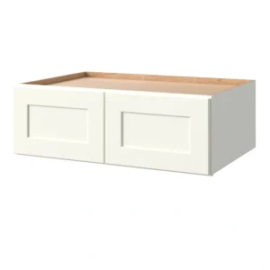 allen + roth Aveley 36-in W x 12.125-in H x 24-in D Linen Wall Fully Assembled Cabinet (Flat Panel Shaker Door Style)