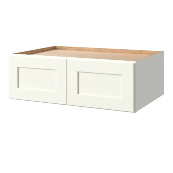 allen + roth Aveley 36-in W x 12.125-in H x 24-in D Linen Wall Fully Assembled Cabinet (Flat Panel Shaker Door Style)