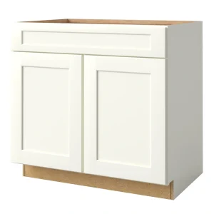 allen + roth Aveley 36-in W x 34.5-in H x 24-in D Linen 1-Drawer Base Fully Assembled Cabinet (Flat Panel Shaker Style)