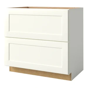 allen + roth Aveley 36-in W x 34.5-in H x 24-in D Linen 2-Drawer Base Fully Assembled Cabinet (Flat Panel Style)