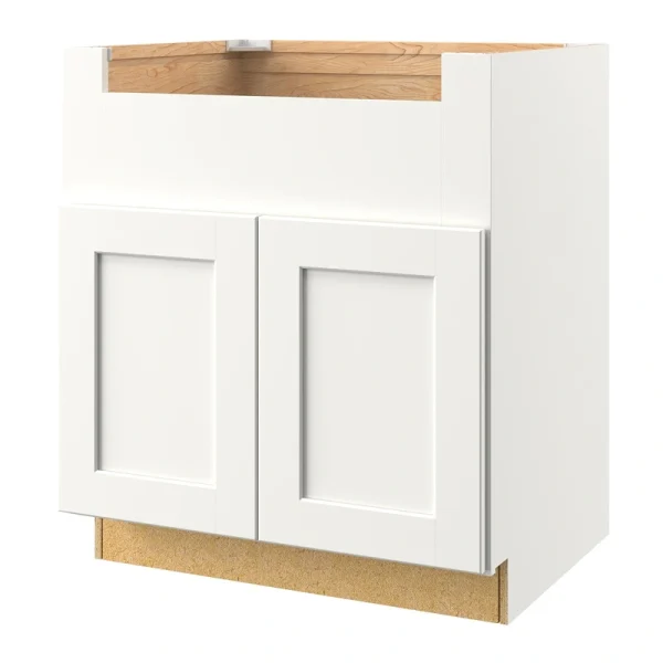 allen + roth Aveley 36-in W x 34.5-in H x 24-in D Linen Apron Front Sink Base Fully Assembled Cabinet (Flat Panel Shaker Style)