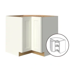 allen + roth Aveley 36-in W x 34.5-in H x 24-in D Linen Lazy Susan Corner Base Fully Assembled Cabinet (Flat Panel Shaker Style)