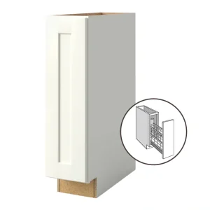 allen + roth Aveley 9-in W x 34.5-in H x 24-in D Linen Pull-out Tray Divider Base Fully Assembled Cabinet (Flat Panel Shaker Style)