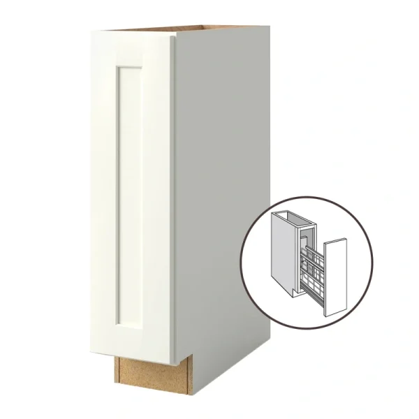 allen + roth Aveley 9-in W x 34.5-in H x 24-in D Linen Pull-out Tray Divider Base Fully Assembled Cabinet (Flat Panel Shaker Style)