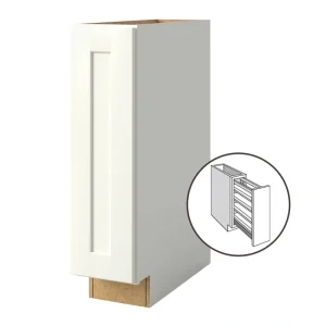 allen + roth Aveley 9-in W x 34.5-in H x 24-in D Linen Pull-out Tray Divider Base Fully Assembled Cabinet (Flat Panel Style)