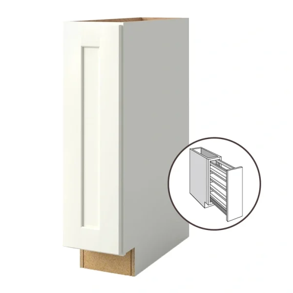 allen + roth Aveley 9-in W x 34.5-in H x 24-in D Linen Pull-out Tray Divider Base Fully Assembled Cabinet (Flat Panel Style)
