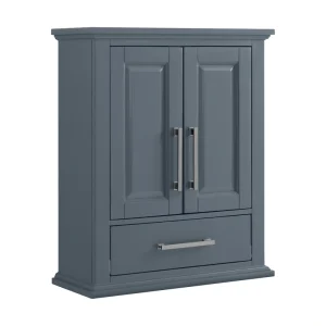allen + roth Brookview 24-in x 29-in x 10-in Slate Blue Soft Close Bathroom Wall Cabinet