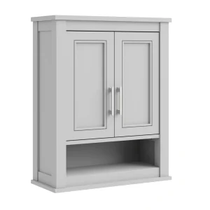 allen + roth Crest Hill 24-in x 30-in x 10-in True Gray Soft Close Bathroom Wall Cabinet
