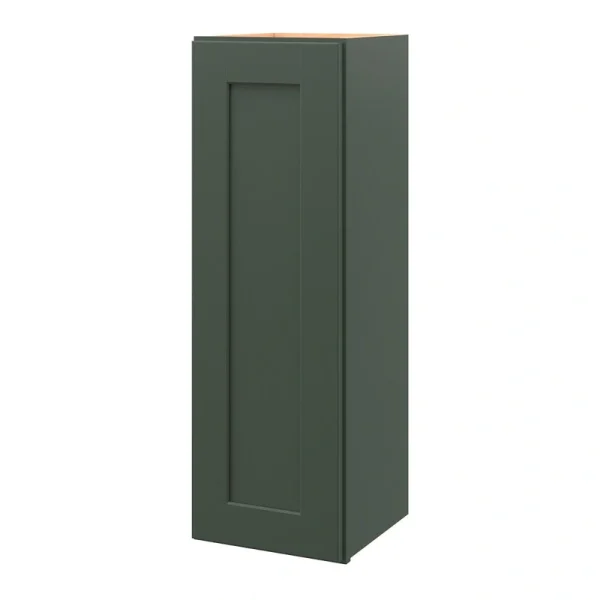 allen + roth Galway 12-in W x 36.125-in H x 12-in D Sage Wall Fully Assembled Cabinet (Flat Panel Shaker Door Style)