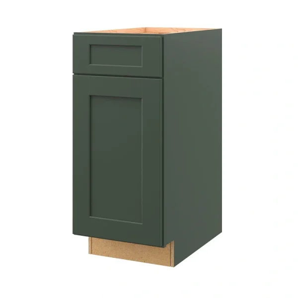 allen + roth Galway 15-in W x 34.5-in H x 24-in D Sage 1-Drawer Base Fully Assembled Cabinet (Flat Panel Shaker Style)