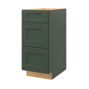 allen + roth Galway 15-in W x 34.5-in H x 24-in D Sage 3-Drawer Base Fully Assembled Cabinet (Flat Panel Style)