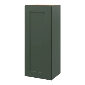 allen + roth Galway 15-in W x 36.125-in H x 12-in D Sage Wall Fully Assembled Cabinet (Flat Panel Shaker Door Style)